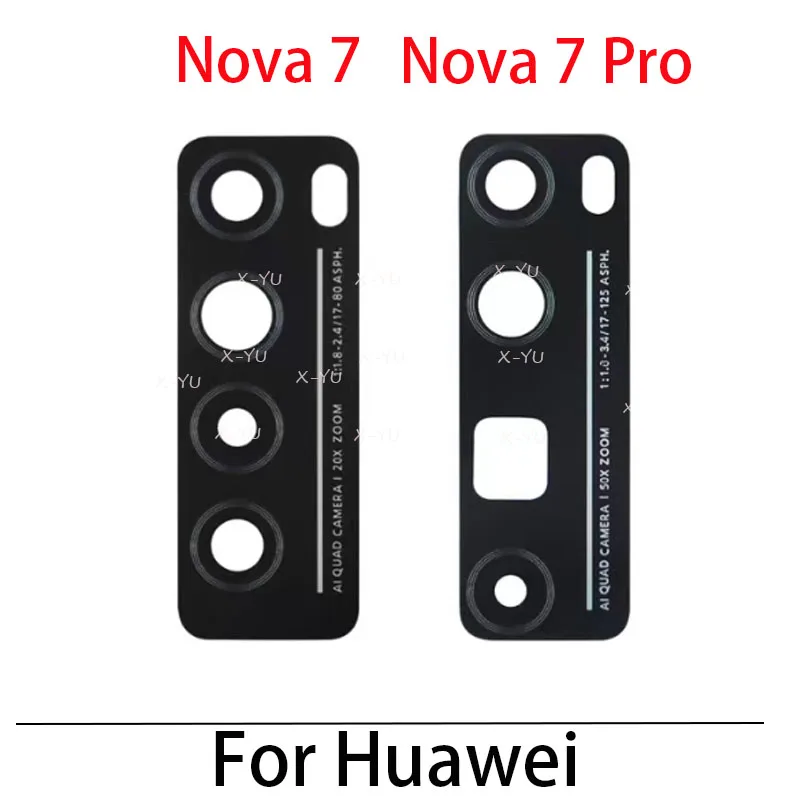 

2 шт. для Huawei Nova 7 Pro SE 7SE Задняя крышка объектива камеры стеклянная крышка с клейкой наклейкой запасные части
