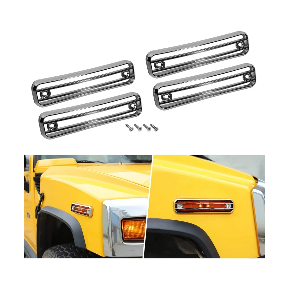 Side Marker Guard Trim Side Light Protector Cover for Hummer H2 2003-2009 Accessories - 4 Pack
Side Marker Guard Trim Side Light Protector Cover for Hummer H2 2003-2009 Accessories - 4 Pack