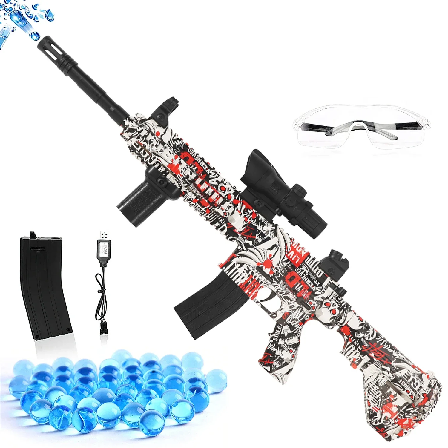 

Электрический пистолет-бластер M416, игрушечный пистолет, автоматический пистолет с очками 10000 градусов, для игр на открытом воздухе, для детей и взрослых