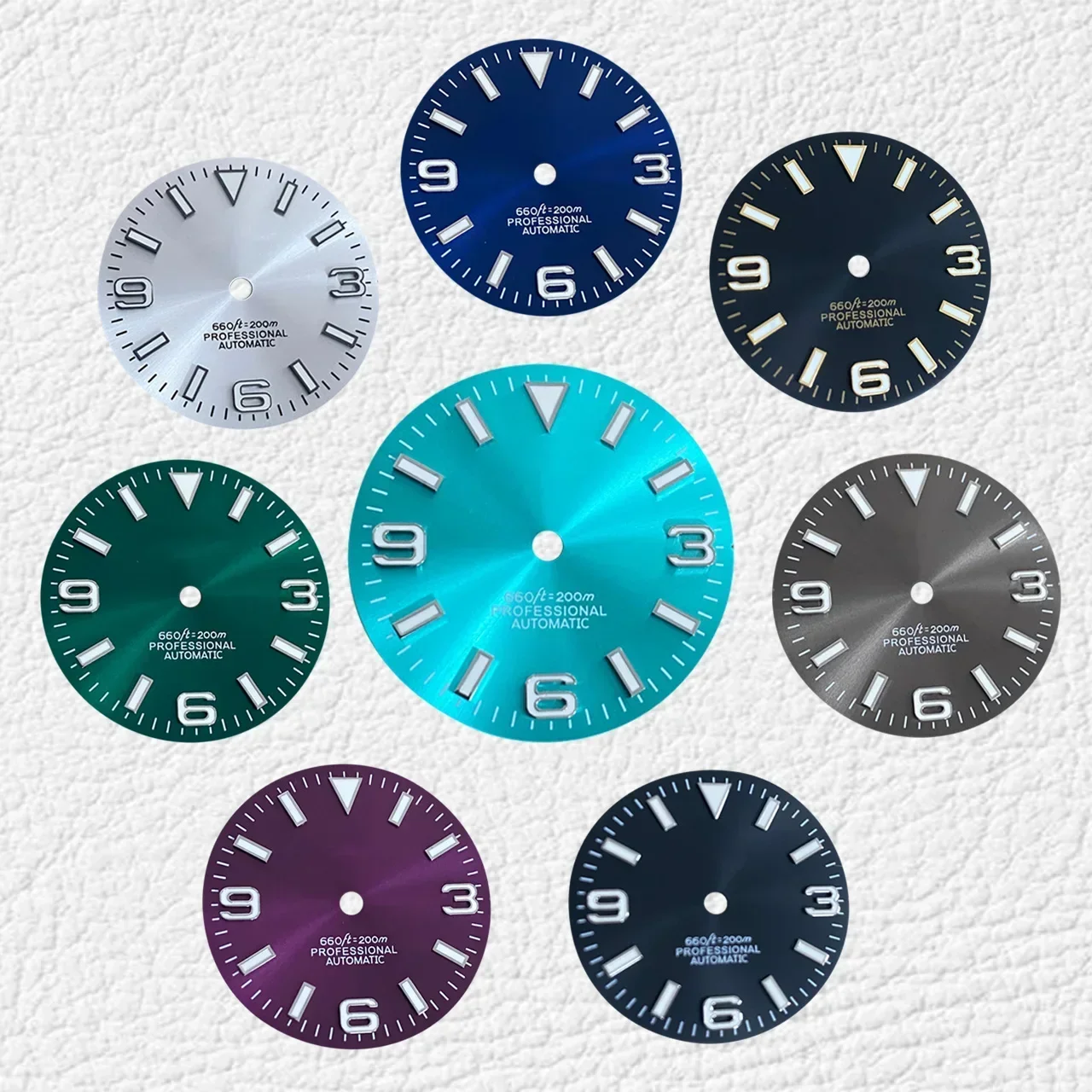 Модифицированная пластина Sunburst 369 гвоздей 28,5 мм, зеленая, светящаяся, подходит для движения NH35/36/4R/7S (1)
Модифицированная пластина Sunburst 369 гвоздей 28,5 мм, зеленая, светящаяся, подходит для движения NH35/36/4R/7S (1)