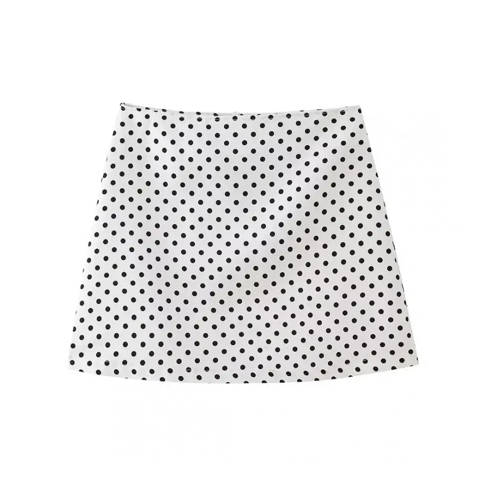 

Women Basic Versatile Stretchy Flared Casual Mini Skirt Vintage Dalmatian Print A Line High Waist Flare Flowy Midi Skirts