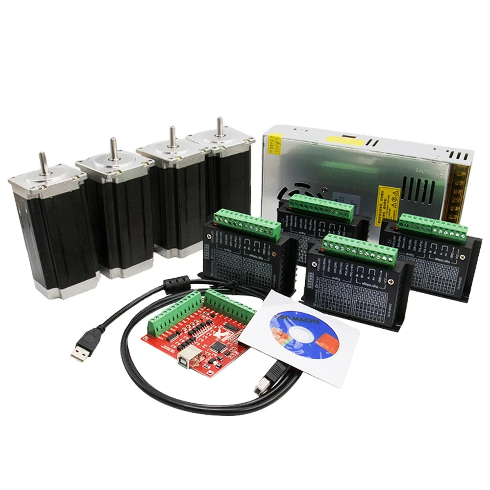 CNC Kit Nema 23 Stepper Motor Kit DM556/TB6600 +NEMA 23 3N.m Stepper Motor +Power Supply + Mach3 Nema23 CNC Motor Kit
CNC Kit Nema 23 Stepper Motor Kit DM556/TB6600 +NEMA 23 3N.m Stepper Motor +Power Supply + Mach3 Nema23 CNC Motor Kit