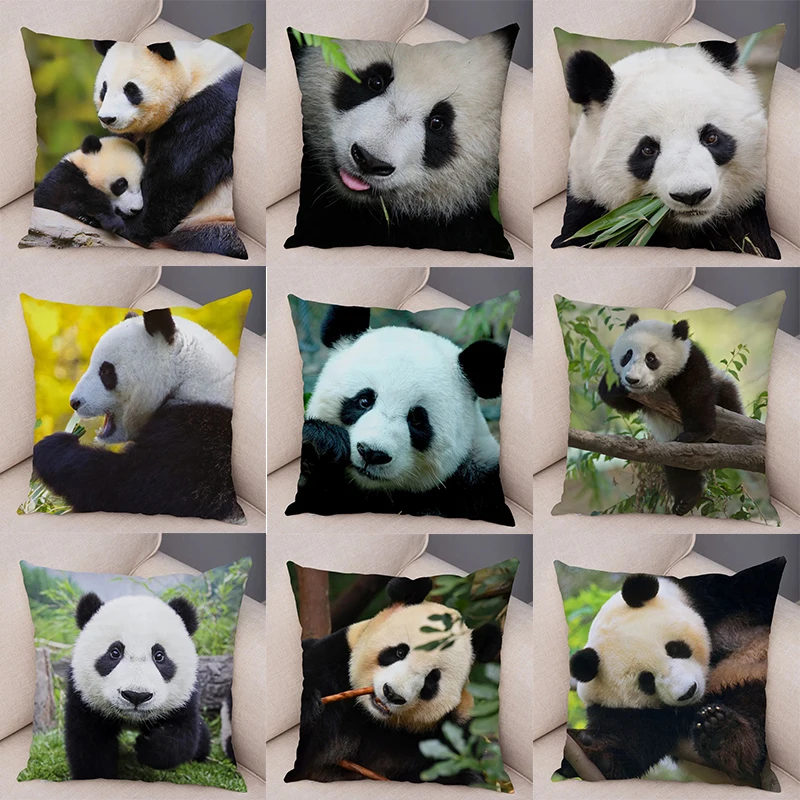 

China National Treasure Panda Animal Pillowcase Suitable for Home Decoration Living Room Sofa Bedroom Room Cushion Cover