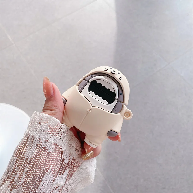 

Cartoon Hoodie Shark Case for AirPods Pro2 Airpod Pro 1 2 3 Bluetooth Earbuds Protective Earphone Case Cover