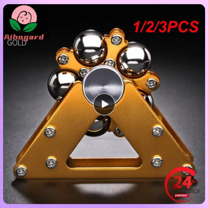 

1/2/3PCS Fidget Spinner Metal Antistress Hand Top Gyroscope Stress Reliever Desk Stainless Steel Ball Bracket Fingertip Gyro