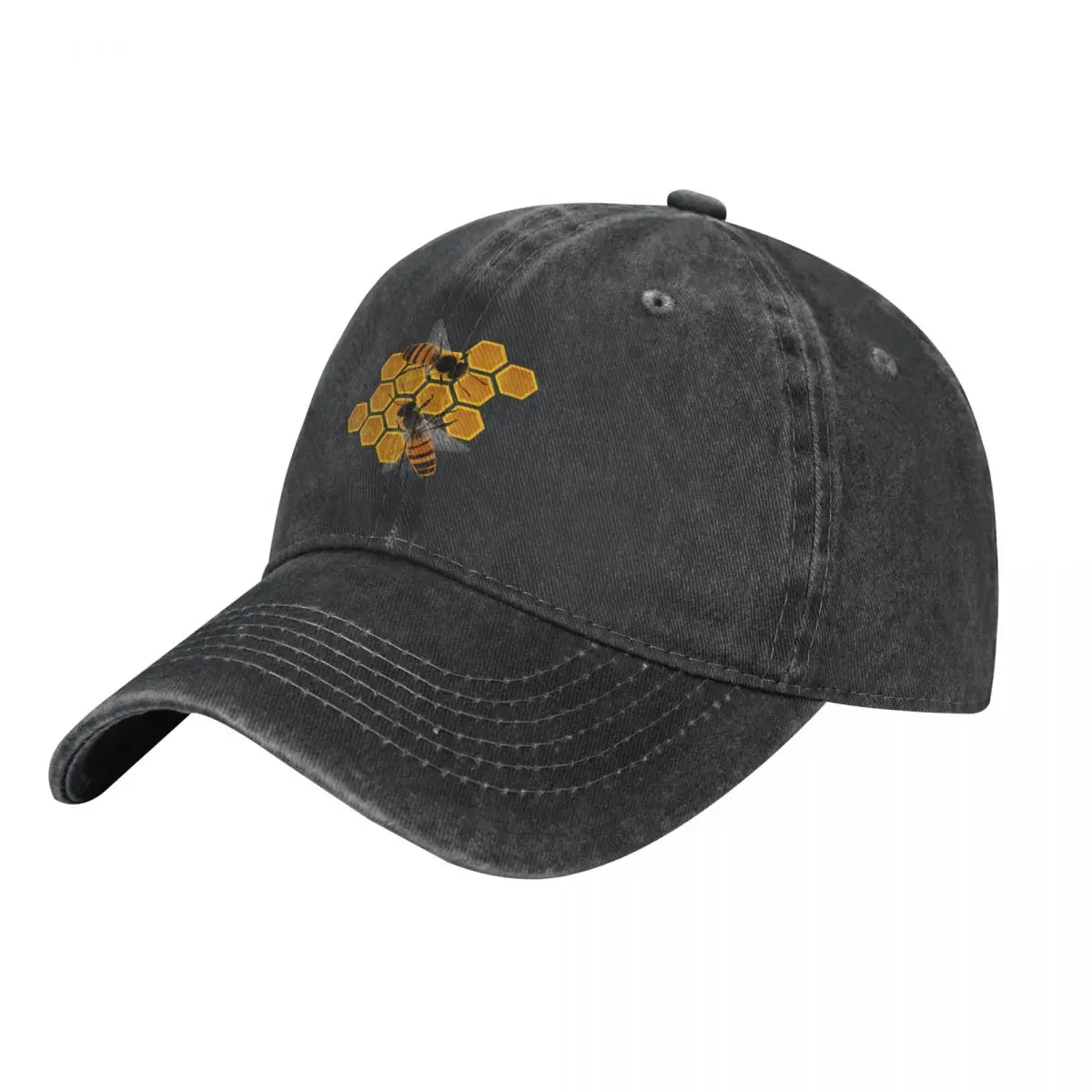 

Bees and honeycomb illustration Cowboy Hat funny hat Military Cap Man Men's Caps Women's