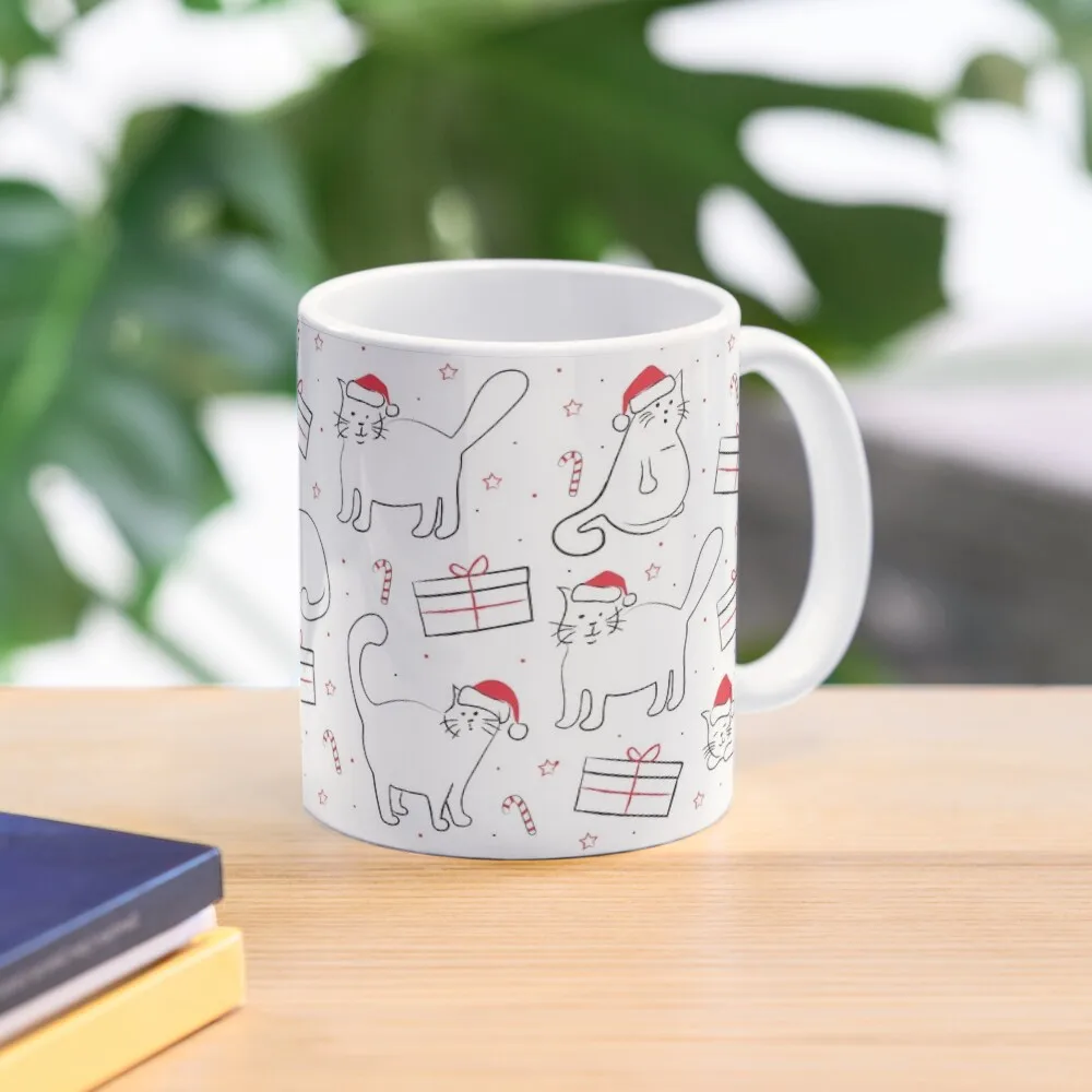 

Fat Cats in Santa Hats Pattern Coffee Mug Cute And Different Cups Cups Ands Mug