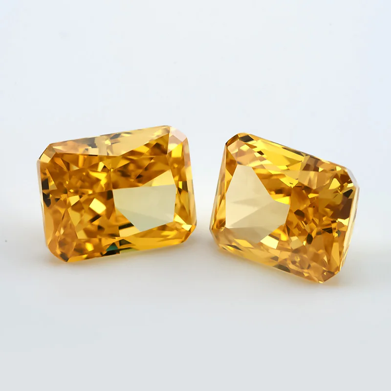 

JINGANGZUO Размер 6x8 мм 7x9 мм 07 # темно-желтый окантовка Блестящий дробленый лед CZ камень 5A свободный циркониевый куб синтетический драгоценный камень