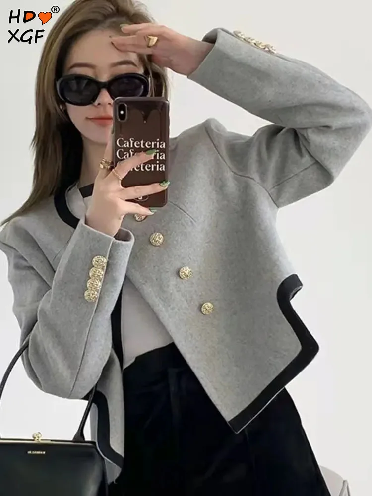 Korean Fashion Irregular Edge Double Breasted O-neck Outerwear Spring Balck Stripes Patchwork Tweed Jacket Women Casual Coat Top
Korean Fashion Irregular Edge Double Breasted O-neck Outerwear Spring Balck Stripes Patchwork Tweed Jacket Women Casual Coat Top