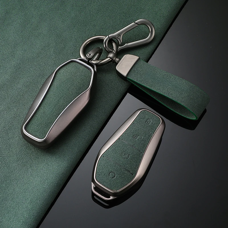 

Suitable For BYD Han Song Plus EV DMI 2021 2022 2023 2024 Simple Style Handmade Goatskin Leather Car Remote Key Case Cover