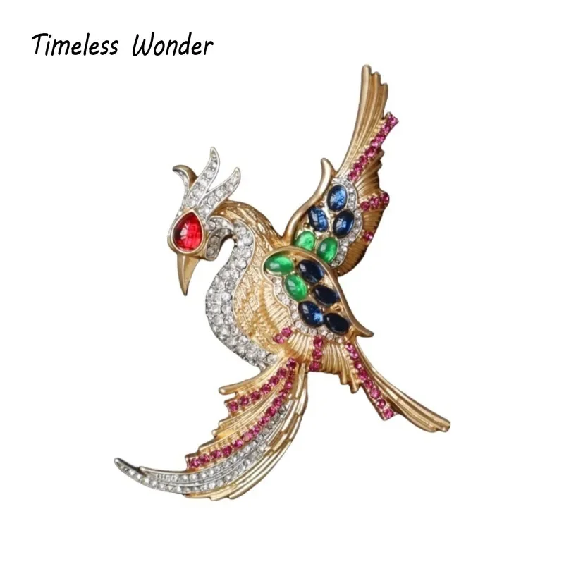 

Timeless Wonder Fancy Zircon Phoenix Brooch Pins for Women Designer Jewelry Runway Rare Luxury Gift Top Rare Cute 5342