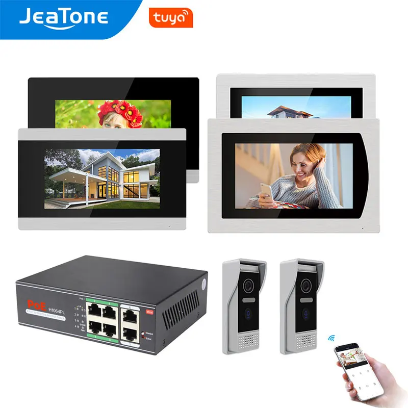 

Jeatone Wifi Video Intercom In Private House 7 Inch Tuya Intercoms For The Apartment With Motion Detection Video Doorbell