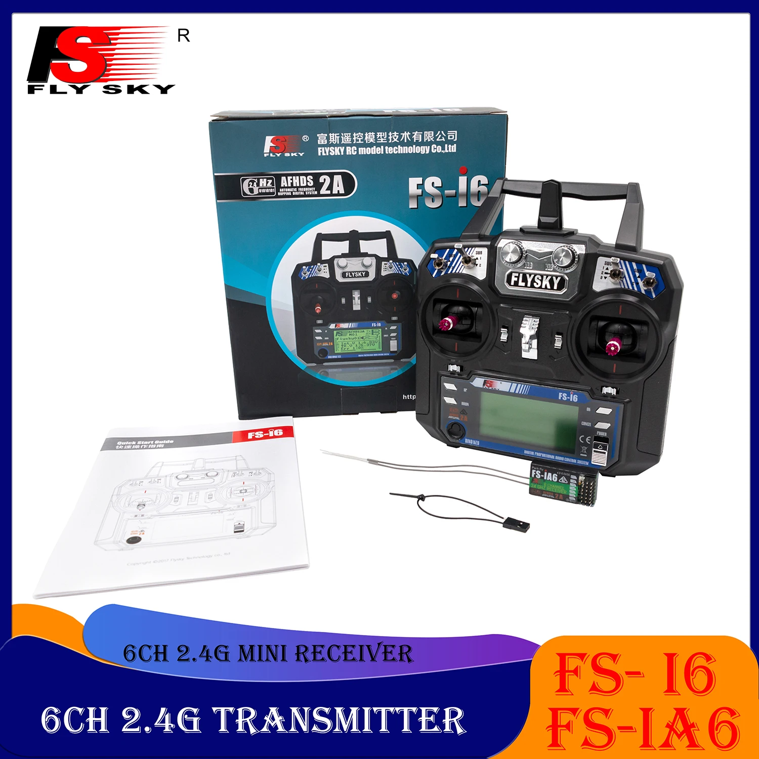 FLYSKY FS- I6 6CH 2.4G Remote Controller Transmitter with FS-iA6 6-channel Mini Receiver for RC Fix-wing Glider Helicopter Boat
FLYSKY FS- I6 6CH 2.4G Remote Controller Transmitter with FS-iA6 6-channel Mini Receiver for RC Fix-wing Glider Helicopter Boat