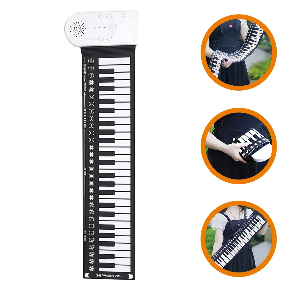 

IRIN 49-Key Hand Roll Up Piano Silicone Portable Keyboard Musical Instrument for Education Foldable Beginning Electronic Organ