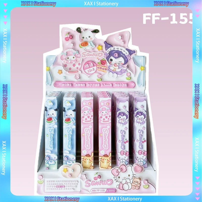 

2023 New 24pcs Cartoon Sanrio Gel Pens Separately Boxed Kuromi My Melody Pochacco Neutral Pen Student Supplies Children'S Gifts