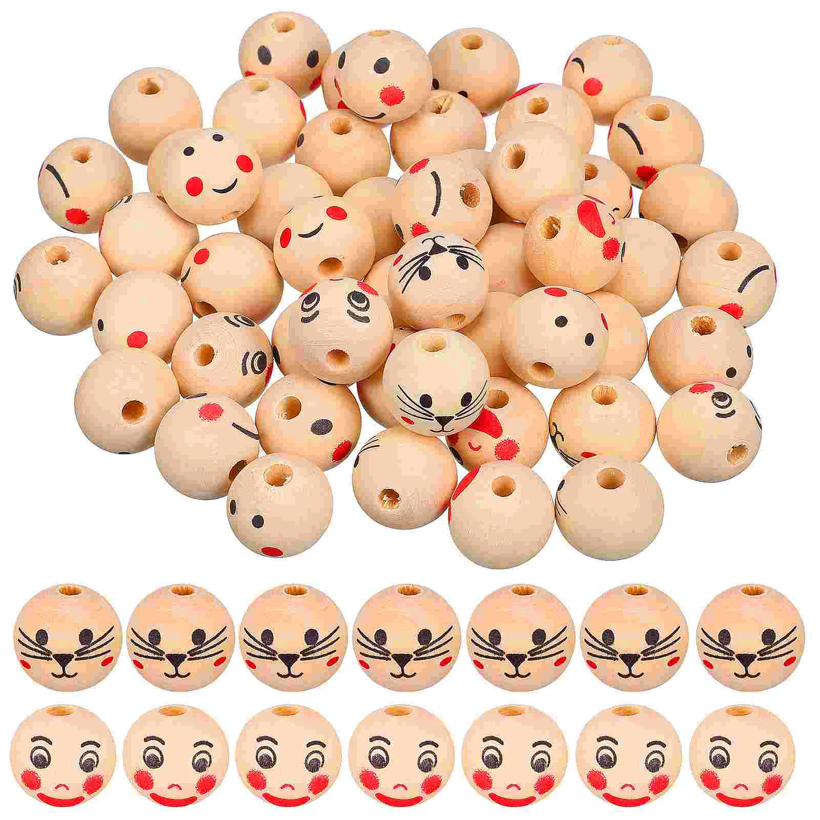 50 Pcs Wood Craft Bead Decor Smile Face Beads Bulk Wooden For Crafts With Holes Big Bracelets Making
50 Pcs Wood Craft Bead Decor Smile Face Beads Bulk Wooden For Crafts With Holes Big Bracelets Making
