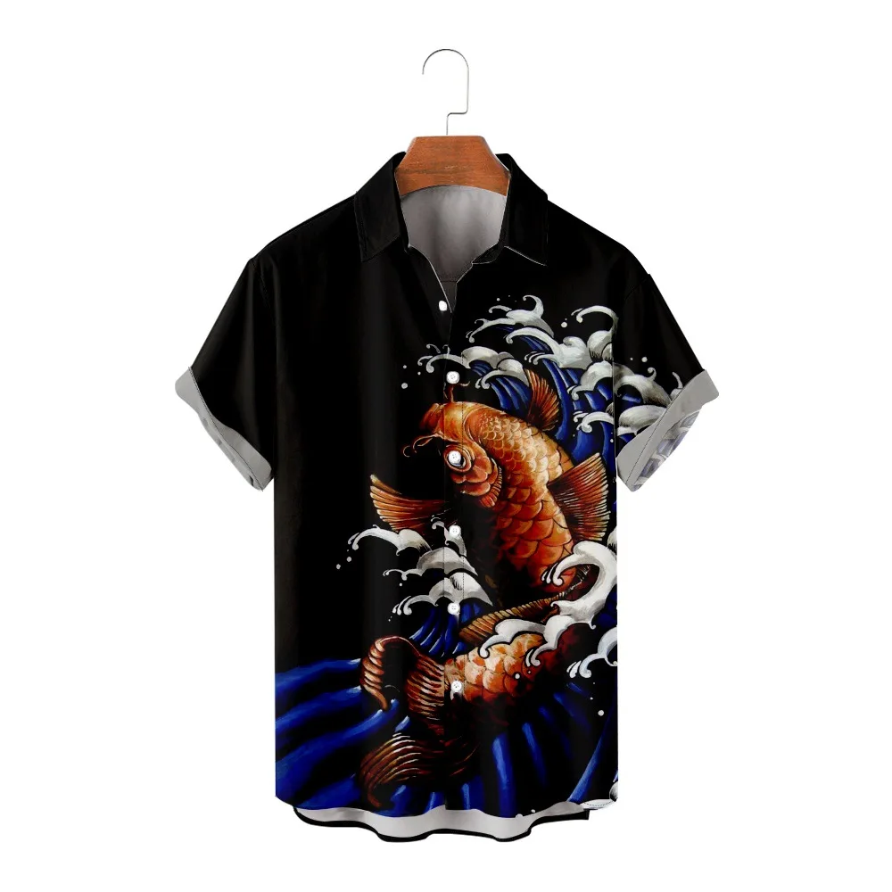 Black Men's Shirt Hawaiian Beach Fish 3D Printed Short Sleeved Top Casual Fashion Men's Summer Loose Fitting Shirt
Black Men's Shirt Hawaiian Beach Fish 3D Printed Short Sleeved Top Casual Fashion Men's Summer Loose Fitting Shirt