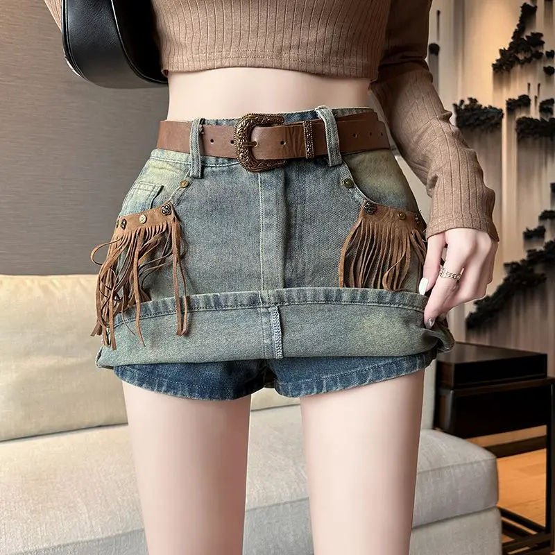 2024 New Retro High Waisted Denim Skirt with Tassel A-line Design Short Skirt with Anti Glare Denim Skirt for Women
2024 New Retro High Waisted Denim Skirt with Tassel A-line Design Short Skirt with Anti Glare Denim Skirt for Women