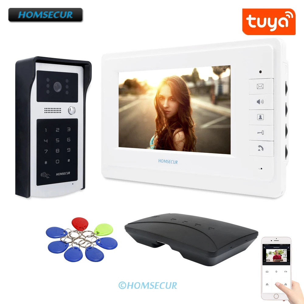 HOMSECUR 7" WIFI Tuya Video Door Entry Security Intercom with Intra-monitor Audio Intercom Mute Mode Password RFID Access 700TVL
HOMSECUR 7" WIFI Tuya Video Door Entry Security Intercom with Intra-monitor Audio Intercom Mute Mode Password RFID Access 700TVL
