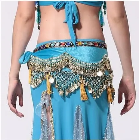 

New style Belly dance costumes velvet lantern gold coins belly dance hip scarf for women belly dancing belts