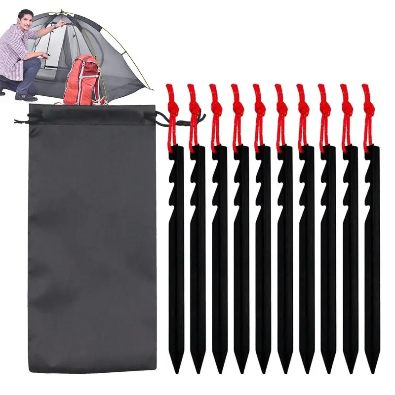 

Ground Anchors For Tents Non-Rust Tent Spikes Set Of 10 Sturdy Lightweight Heavy Duty Tent Stakes For Camping Yard Decoration