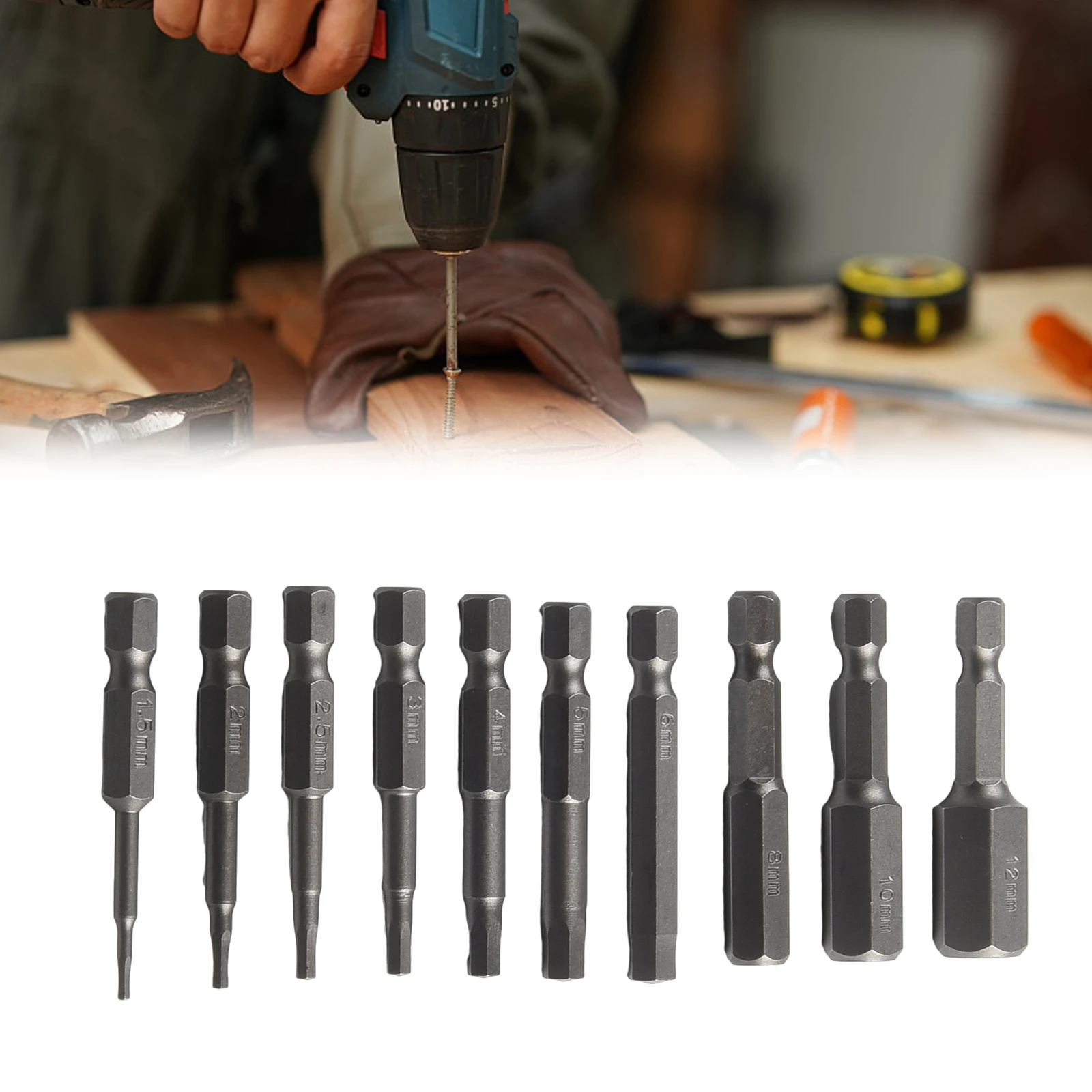 10pcs 1/4 Hex Shank Magnetic Head Driver 50mm Screwdriver Bits H1.5-H12 With Handle Hexagonal Bit Cordless Drill Alloy Steel Use
10pcs 1/4 Hex Shank Magnetic Head Driver 50mm Screwdriver Bits H1.5-H12 With Handle Hexagonal Bit Cordless Drill Alloy Steel Use