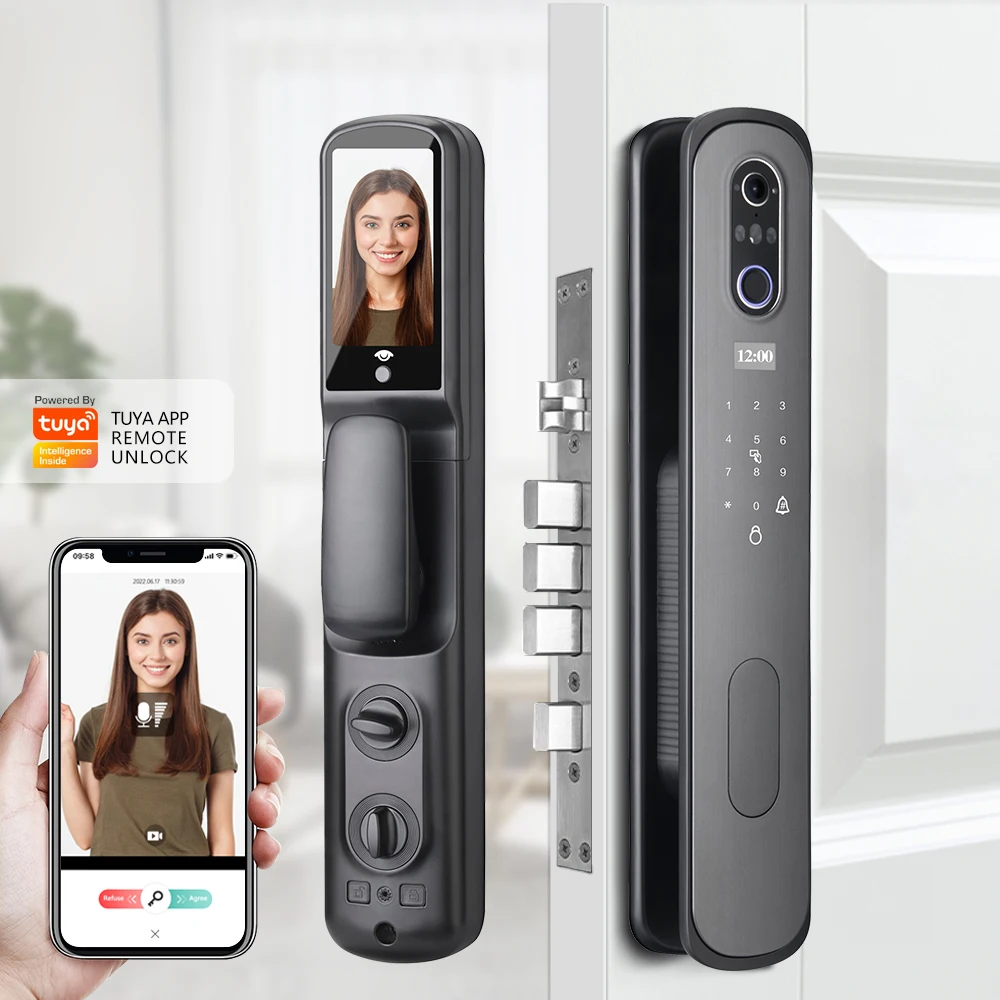 Smart Hot Sale Password home Fingerprint Face Recognition Door Lock with Tuya app
Smart Hot Sale Password home Fingerprint Face Recognition Door Lock with Tuya app