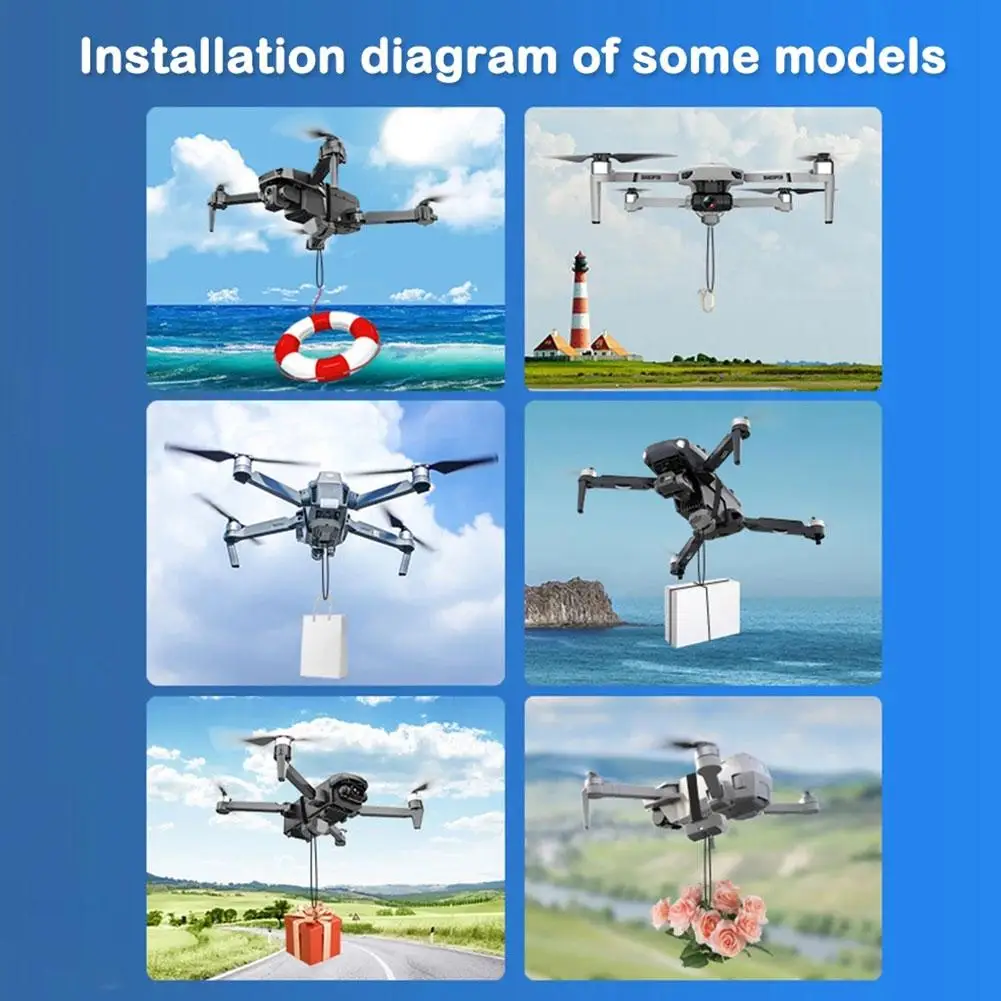 Pour Mini3 Drone système Airdrop télécommande 2 en 1 lanceur de lumière stroboscopique cadeau de mariage lancer de sauvetage de la vie appât de pêche en forme de goutte d'air 13