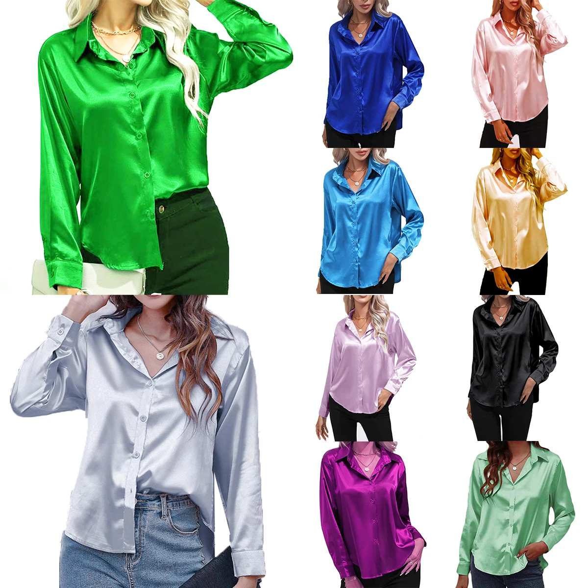 40 Colors Oversize Women Shirts Solid Plain White Black Green Red Blue Pink Yellow Gold Purple Blouse Casual Business Barry Wang
40 Colors Oversize Women Shirts Solid Plain White Black Green Red Blue Pink Yellow Gold Purple Blouse Casual Business Barry Wang