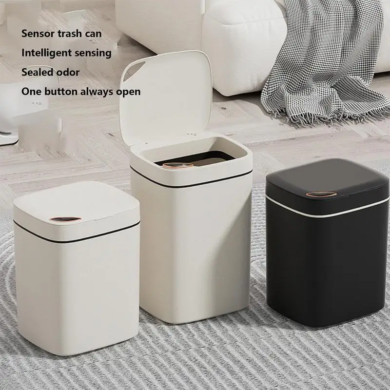 

16L Automatic Sensor Trash Can Electric Touchless Smart Bin Kitchen Bathroom Waterproof Bucket Garbage With Lid Home Wastebasket