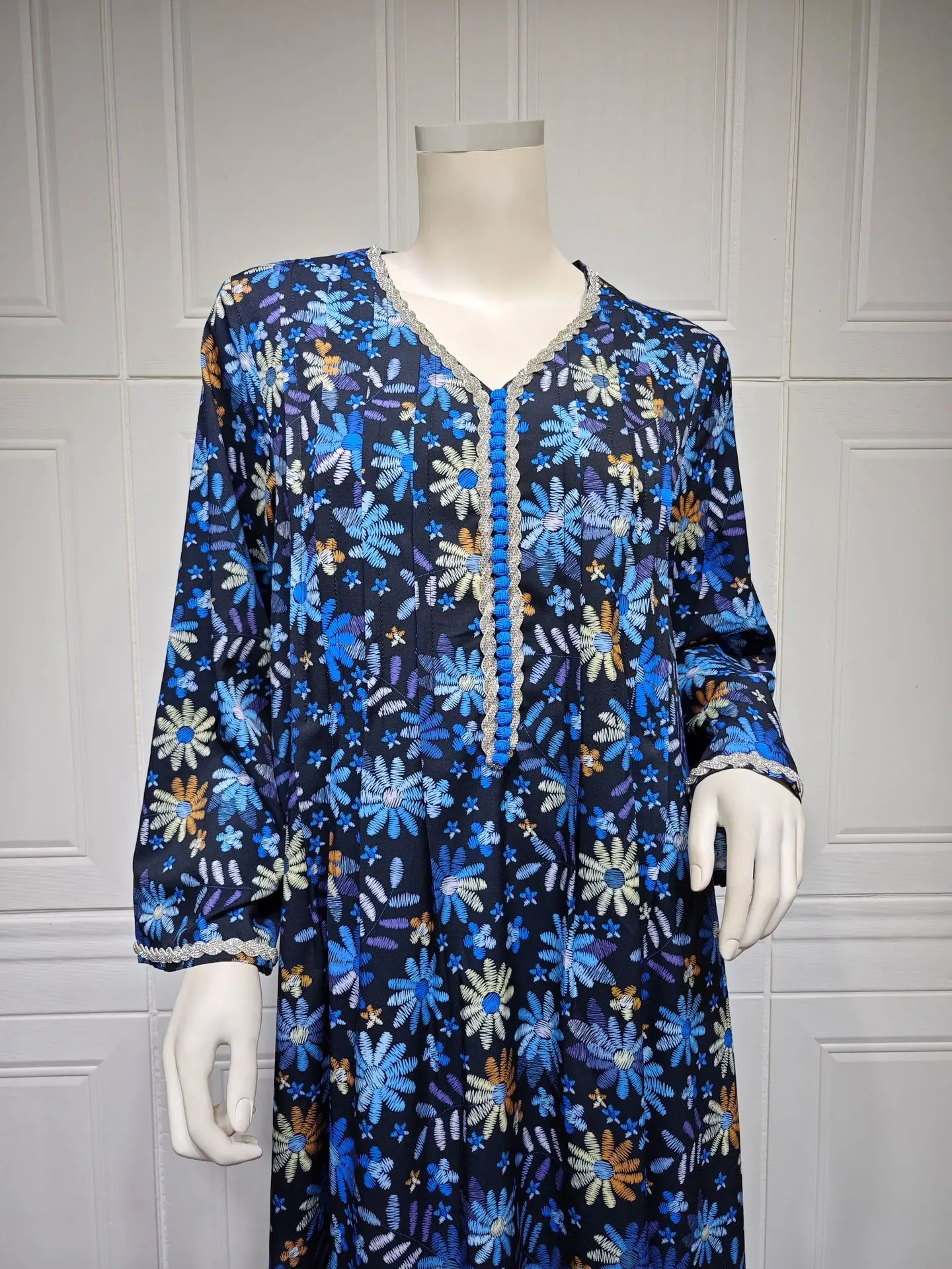 فستان عباية إسلامية للنساء ، مطبوع بالورود ، الماس ، الجلابية ، فساتين حفلات المغرب ، قفطان إسلام فيستدوس ، رداء عربي طويل ، دبي فستان عباية إسلامية للنساء ، مطبوع بالورود ، الماس ، الجلابية ، فساتين حفلات المغرب ، قفطان إسلام فيستدوس ، رداء عربي طويل ، دبي