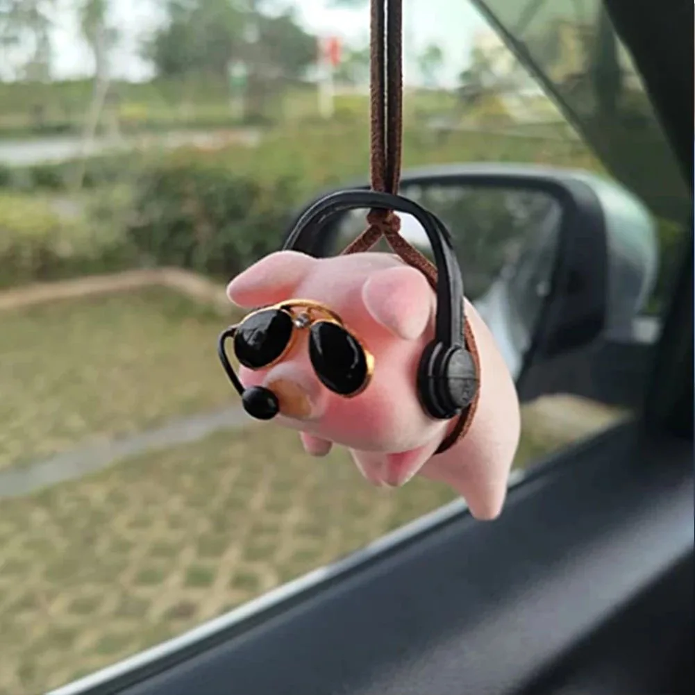 

Car Navigator Piggy Ornaments Rearview Mirror Pendants Swing Pig Cute Piggy Center Console Interiora Decoration Accessories