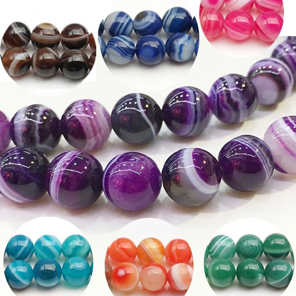 8 Colors Striped Natural Agate Beads for Jewelry Making DIY Necklace Bracelet 4-12mm Onyx Stone Beading Manual Accessories
8 Colors Striped Natural Agate Beads for Jewelry Making DIY Necklace Bracelet 4-12mm Onyx Stone Beading Manual Accessories