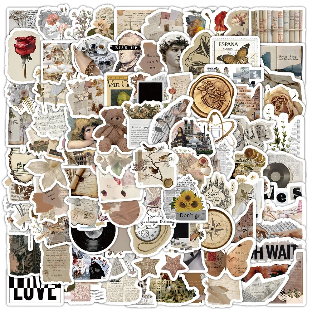 10/30/50/100pcs Bohemian Retro Newspaper Stickers Graffiti Aesthetic Art Decal for Diary Stationery Vintage Cartoon Sticker Pack
10/30/50/100pcs Bohemian Retro Newspaper Stickers Graffiti Aesthetic Art Decal for Diary Stationery Vintage Cartoon Sticker Pack