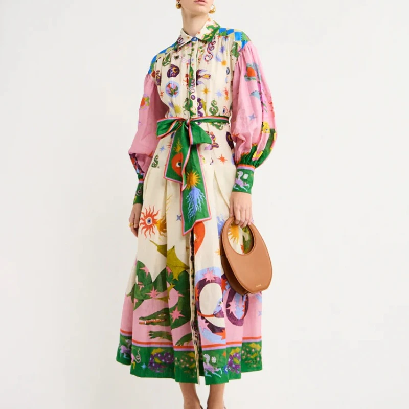 Dresses Women's 2023 Fashion Personalized Graffiti Lantern Sleeve Lapel Long Irregular Dress Vestidos De Mujer Evening Dresses
Dresses Women's 2023 Fashion Personalized Graffiti Lantern Sleeve Lapel Long Irregular Dress Vestidos De Mujer Evening Dresses