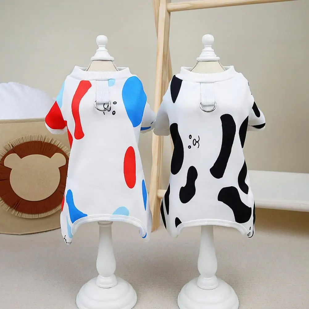 

Warm Cozy Pet Onesies for Dogs Cute Cow Pattern Dog Onesies Fashionable Pet Dog Pajamas Cute Printed Jumpsuit for Small Medium