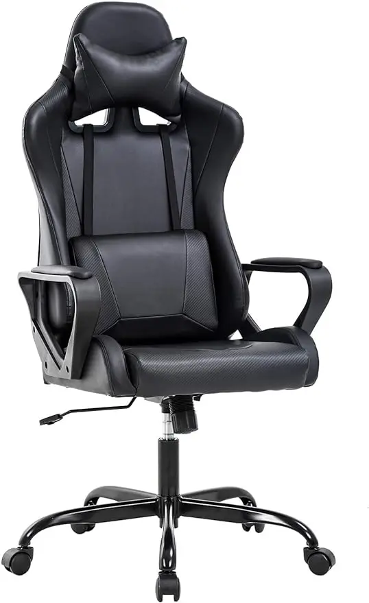 

Office Chair Gaming Desk Chair Ergonomic Racing Style Executive with Lumbar Support Adjustable Stool Swivel Rolling