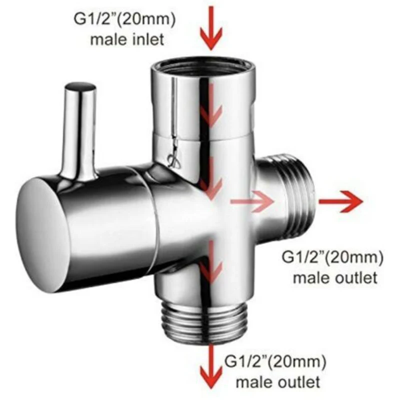 G1/2in 3Way Brass Diverter Valve T-adapter Converter Chrome For Shower Head High Quality 2020 New Diverter Valve
G1/2in 3Way Brass Diverter Valve T-adapter Converter Chrome For Shower Head High Quality 2020 New Diverter Valve