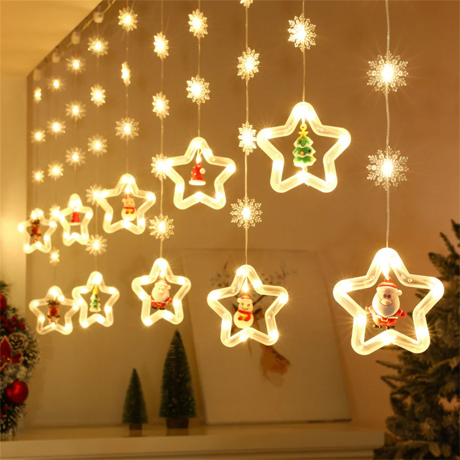 3M Star Curtain Lights With 10PCS Big Stars USB Christmas Window Curtain String Lights for Wedding Bedroom Party Birthday Decor
3M Star Curtain Lights With 10PCS Big Stars USB Christmas Window Curtain String Lights for Wedding Bedroom Party Birthday Decor