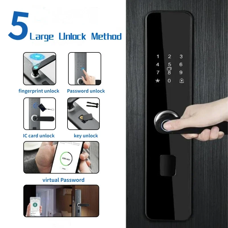 Smart Door Lock Minimalist style lock Household door lock Fingerprint / IC Card / Password / Key Unlock/ USB Emergency Charge
Smart Door Lock Minimalist style lock Household door lock Fingerprint / IC Card / Password / Key Unlock/ USB Emergency Charge