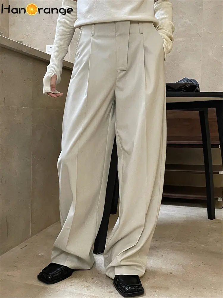HanOrange 2023 Spring Autumn Asymmetric Diagonal Placket Trousers Women Loose High Waist Wide Leg Pants Female Black/Oatmeal
HanOrange 2023 Spring Autumn Asymmetric Diagonal Placket Trousers Women Loose High Waist Wide Leg Pants Female Black/Oatmeal