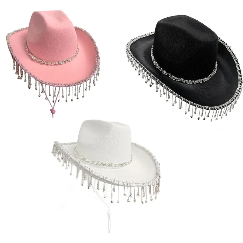 Cowboy Hat Western Cowgirl Hat for Women Girl Photo Props Shimmering Tassels for Night Club Bar Dancing N7YF
Cowboy Hat Western Cowgirl Hat for Women Girl Photo Props Shimmering Tassels for Night Club Bar Dancing N7YF