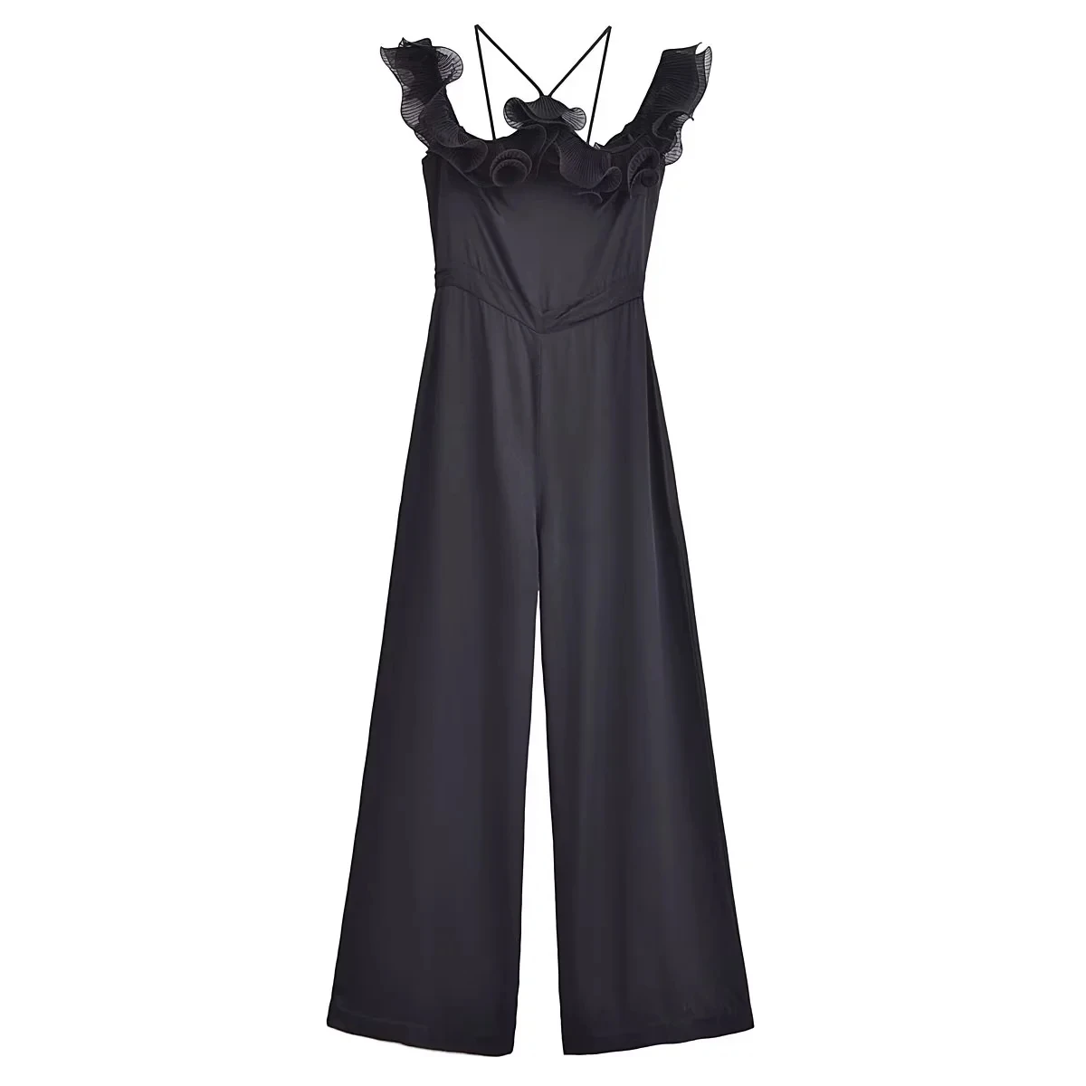TRAF Women Ruffles Halter Jumpsuit Black Sleeveless Backless Long Jumpsuits Woman 2024 Sexy Off Shoulder Elegant Party Jumpsuit
TRAF Women Ruffles Halter Jumpsuit Black Sleeveless Backless Long Jumpsuits Woman 2024 Sexy Off Shoulder Elegant Party Jumpsuit