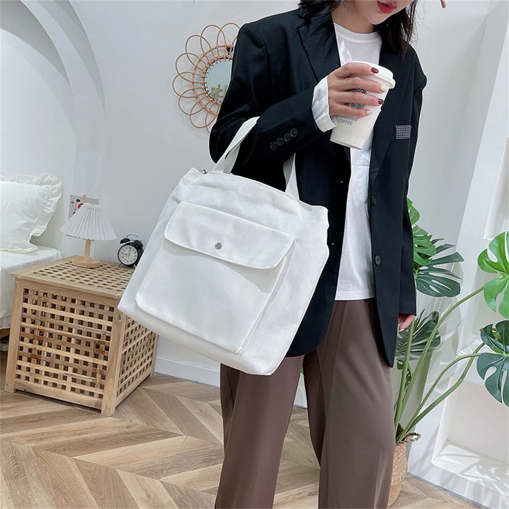 Vintage Canvas Handbags Leisure Literary and Artistic Women's Shoulder Bag Simple Solid Color Buckle Handbag Zipper Cloth Bag
Vintage Canvas Handbags Leisure Literary and Artistic Women's Shoulder Bag Simple Solid Color Buckle Handbag Zipper Cloth Bag