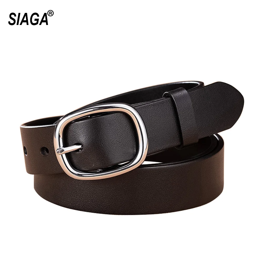 

Top Quality Design Stainless Steel Pin Buckle Cow Skin Leather Belts for Women 2.8cm Width