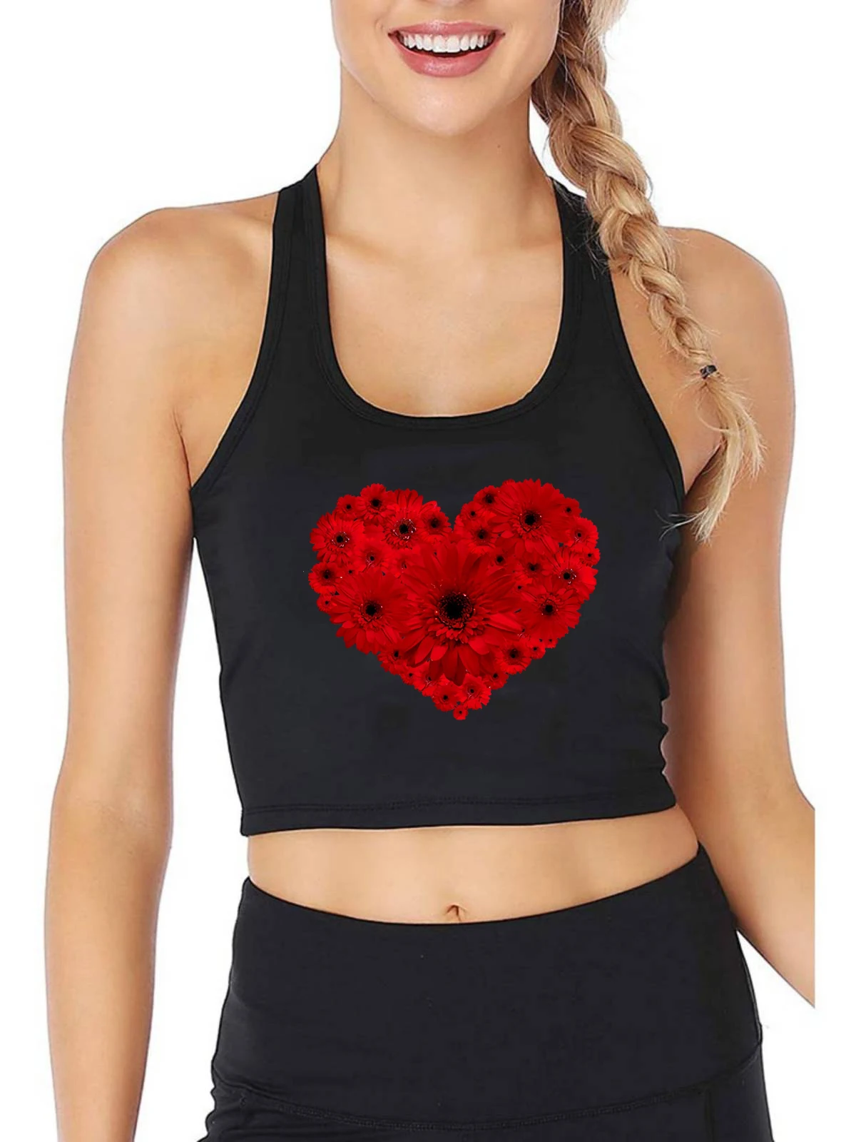 Tank Tops With Heart Pattern Composed Of Red Flowers Women's Customizable Valentine's Day Gift Crop Top Street Sexy Camisole
Tank Tops With Heart Pattern Composed Of Red Flowers Women's Customizable Valentine's Day Gift Crop Top Street Sexy Camisole