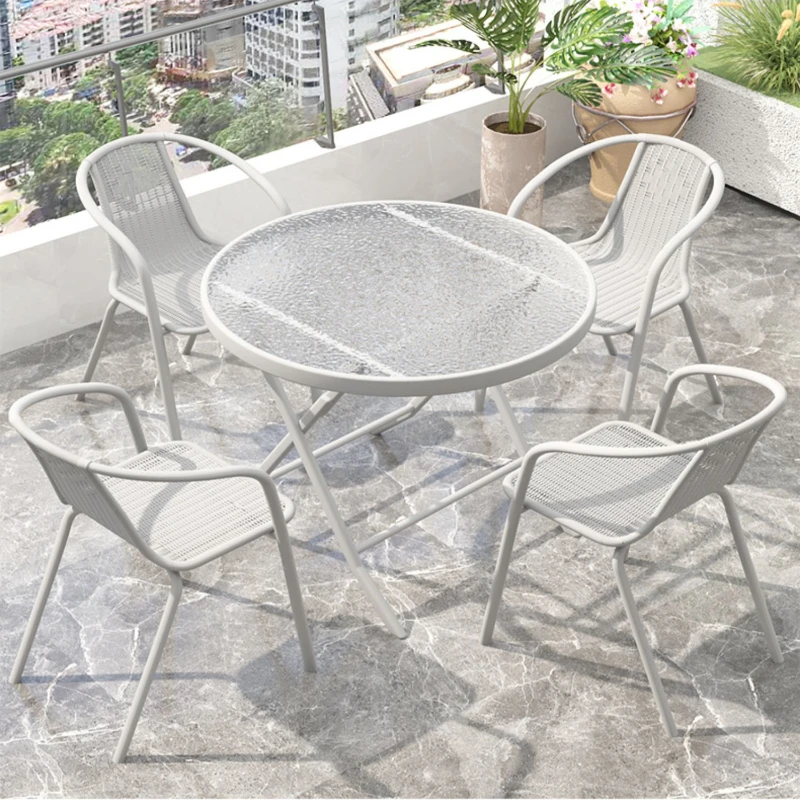 Balcony Outdoor Courtyard Simple Casual Tea Tables and Chairs White Glass Folding Salon De Jardin Garden Furniture Sets WK50HY
Balcony Outdoor Courtyard Simple Casual Tea Tables and Chairs White Glass Folding Salon De Jardin Garden Furniture Sets WK50HY