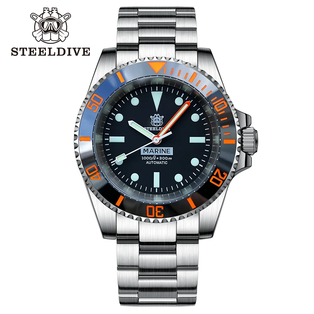 

STEELDIVE Official SD1954 V2 Classic Water Ghost NH35 Movement Ceramic Bezel Swiss Luminous Dive Pointer Style Mechanical Watch