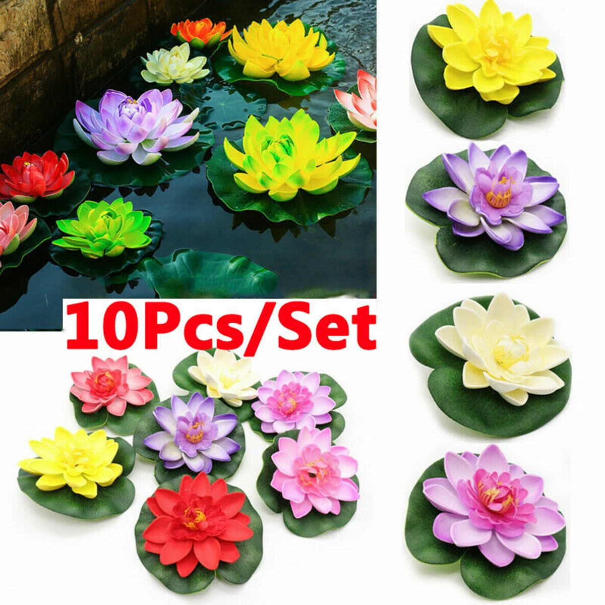 Fake Lotus-Leaf Flowers Water Lily Floating Pool Artificial EVA Plants Garden Decoration Accessories 10pcs For Home Aquarium
Fake Lotus-Leaf Flowers Water Lily Floating Pool Artificial EVA Plants Garden Decoration Accessories 10pcs For Home Aquarium