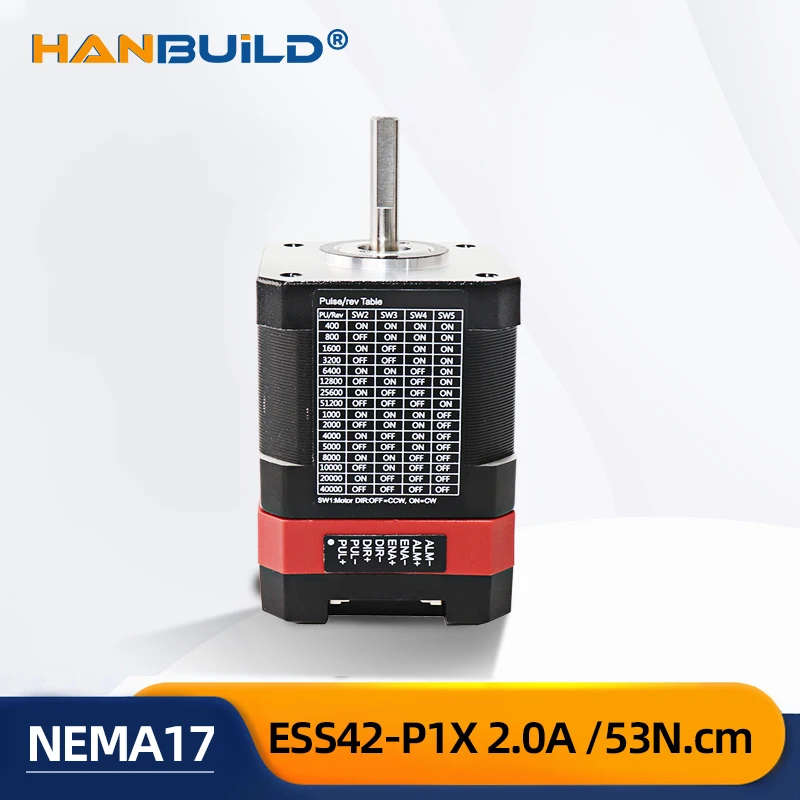 

Free Shipping Nema17 Integrated Servo Motor With Drive ESS42-P1X-48MM 0.53N.m 2.0A 48mm 12v 42 Stepper Servo Motor